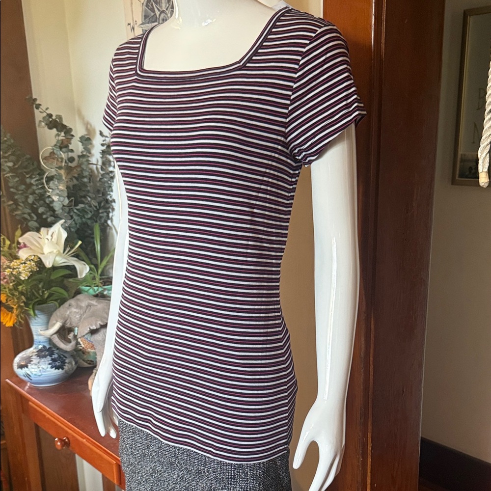 NWT northern reflections size small cotton Striped Black and White Women's Top